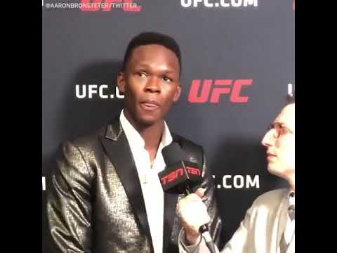 Israel adesanya reaction to Jorge Masvidal 5 second knockout 😳