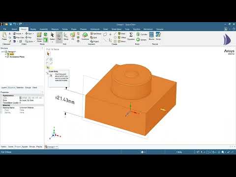 Scaling up a model using Ansys SpaceClaim