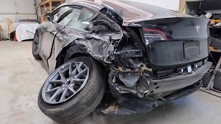 This TESLA MODEL 3 Was DESTROYED… Full Salvage Rebuild