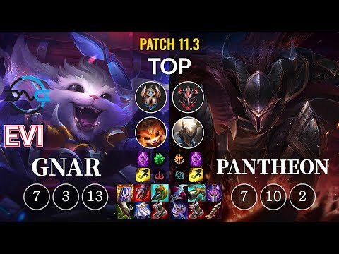 DFM Evi Gnar vs Pantheon Top - KR Patch 11.3