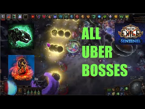 Path of Exile 3.18: Carrion Golem Zombie Vs Uber EndGame | All Uber Bosses & Deli Map - 1043