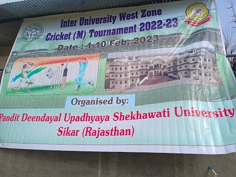 inter university west zone cricket (M) Tournament 2022-23 venue Lg cricket acedmy  Play ground sikar