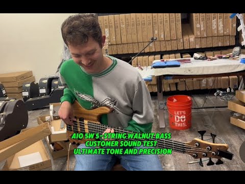 AIO 6W Walnut 6-String Bass Guitar GS-001 image 8
