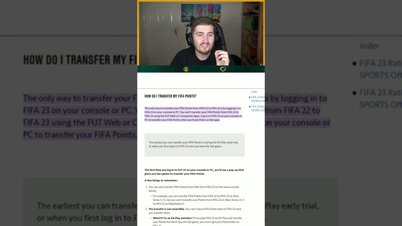 HOW TO TRANSFER FIFA POINTS FROM FIFA 22 TO FIFA 23! #shorts #fifa23