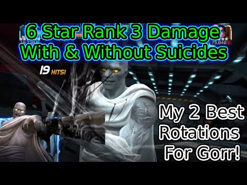 6 Star Rank 3 Gorr Damage With & Without Suicides! | Marvel Contest Of Champions