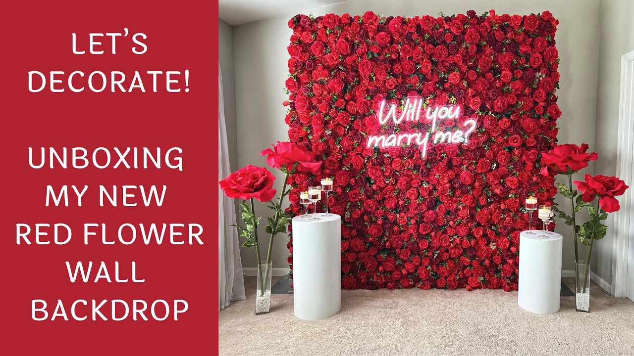 Unboxing My New Red Flower Wall | Wedding Proposal Decorations