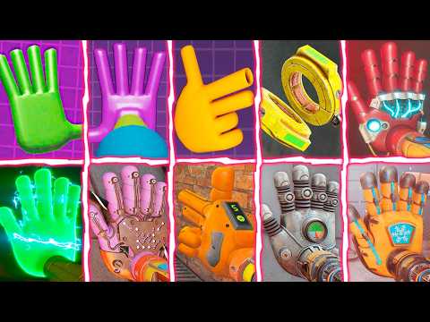 Poppy Playtime: Chapters 1 to 5 - All 7 Color Hands (GrabPack Mechanics & VHS Tapes)