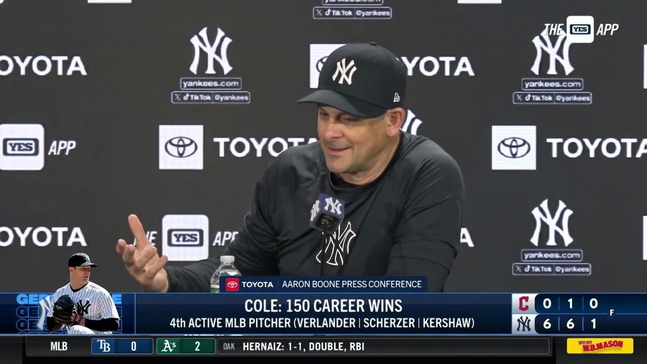 Aaron Boone on pitch clock violation for Cole, Aaron Judge