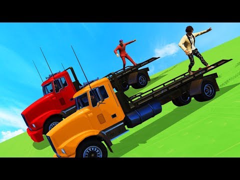 ULTIMATE DOWNHILL TRAILER SURFING! (GTA 5 Funny Moments)