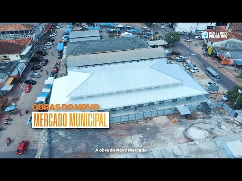A obra do novo Mercado Municipal de Benevides está em fase de acabamento.