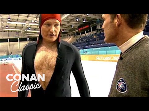 Conan Learns How To Speed Skate At The 2002 Olympics | Late Night with Conan O’Brien