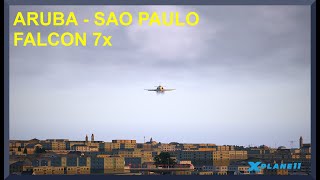 Aruba (TNCA) to Sao Paulo Congonhas (SBSP) | Falcon 7x | X-Plane 11