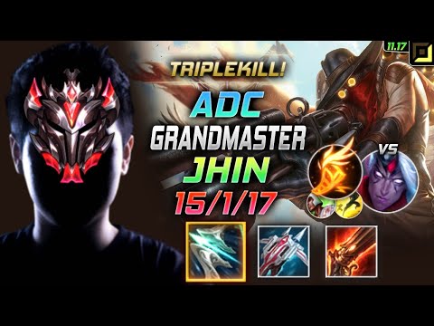 GrandMaster Jhin ADC vs Varus - 천상계 원딜 진 템트리 룬 돌풍 기발 ジン Джин 戏命师 燼 - LOL KR 11.17