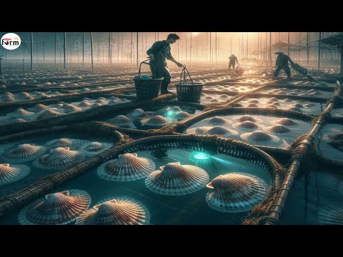 Chinese Scallop Farm - How to 100 tons of scallops raised at sea? | China giant scallop