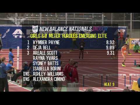 Girls 60m Hurdles EE Prelim Heat 9 - New Balance Nationals Indoor 2013