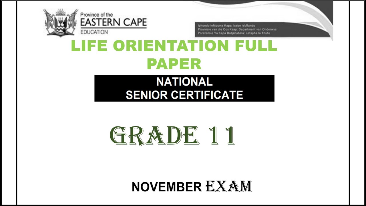 GRADE 11 LIFE ORIENTATION TERM 4 FULL PAPER NOVEMBER 2024
