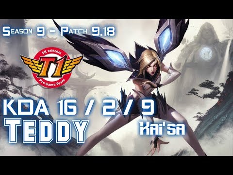 SKT T1 Teddy KAI'SA vs EZREAL ADC - Patch 9.18 KR Ranked
