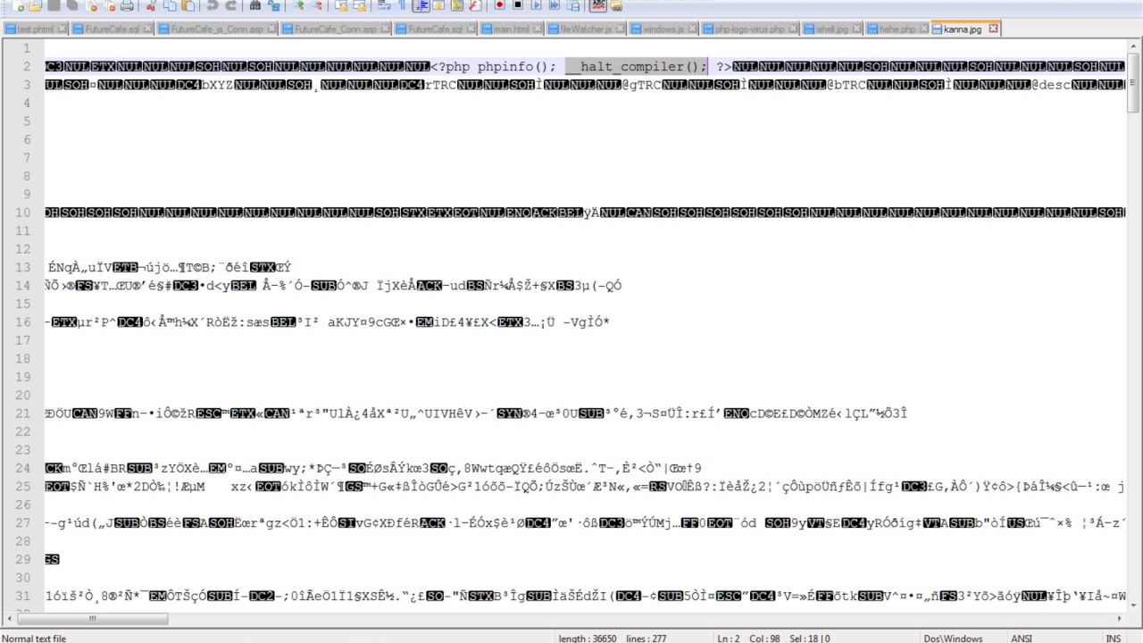 inject php shellcode to image file