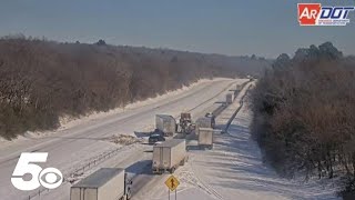 Latest News | Traffic conditions on I-40 in Arkansas amid slick roads