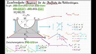 Abschlussprüfung Mathematik 2022 A1 Nachtermin Oberflächenberechnung Lösung