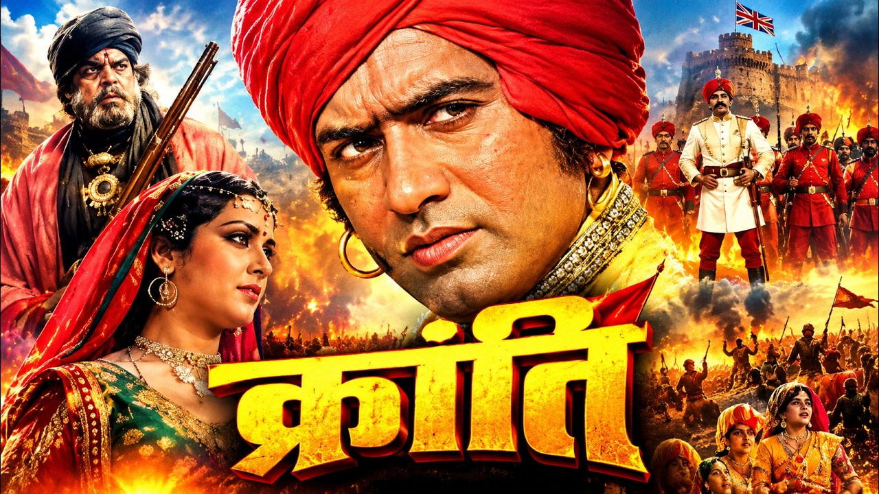 Kranti (1981) Hindi Movie Dilip Kumar, Manoj Kumar, Shatrughan Sinha, Hema Malini, Parveen Babi