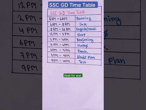 ssc gd time table for study | time table | #study #viral #shortsfeed #ssc #gd #timeandtable #shorts