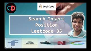 YouTube video 'Search Insert Position | Leetcode 35 | Live coding session 🔥🔥🔥 | Binary Search'