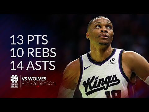 Russell Westbrook 13 pts 10 rebs 14 asts vs Wolves 25/26 season