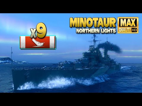 Wild Minotaur destroyes 9 ships - World of Warships