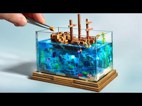 Make a 10cm Minecraft Shipwreck Miniature - ASMR