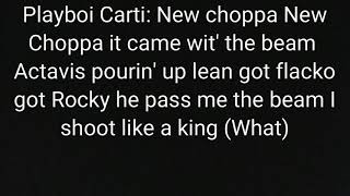 Playboi Carti Feat. A$AP Rocky - New Choppa (Lyrics)
