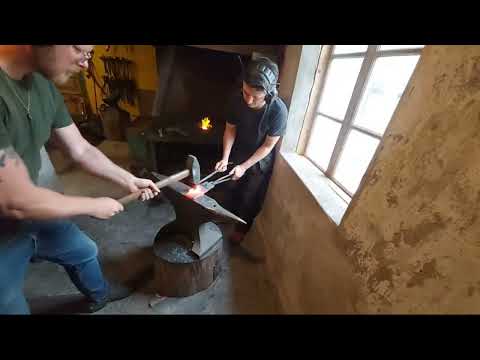 Visiting Swedish Champion Blacksmith Emil Lindqvist.