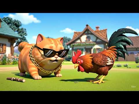 Chubby Orange Cat Cooks Chicken in the Cutest Way! #youtubeshorts #aishorts #viralshort #animals