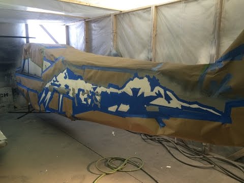Painting the Fuselage of the 2016 Alaska Airmen Super Cub Raffle Plane