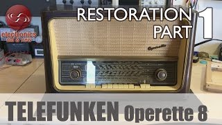 Video thumbnail for Telefunken Operette 8 tube radio restoration - Part 1. First look and transformer tests. by Electronics Old and New by M Caldeira (Electronics Old and New)
