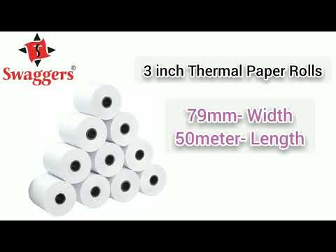White glossy thermal paper roll, gsm: 50 gsm, packaging type...