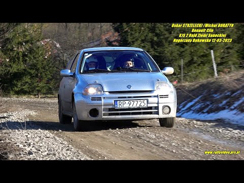 Oskar STRZELECKI/Michał BORATYN-Renault Clio- 2 Rajd Ziemi Sanockiej Nagórzany Bukowsko 12-03-2023