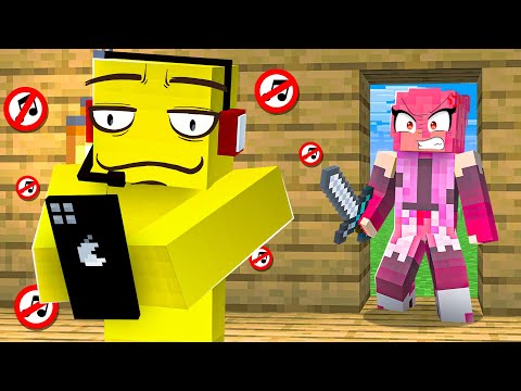 Ignoring My Crush For 24 Hours in Minecraft!