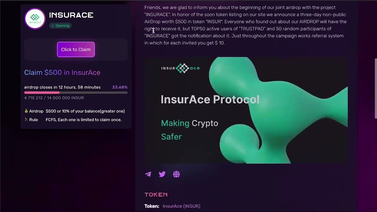 INSUR Review - What is INSURACE? How to get AIRDROP?