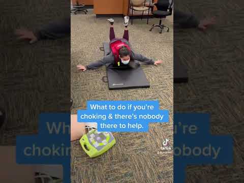 What to do if you are choking & there is nobody there to help.  #firstaid #cpr #choking #safety