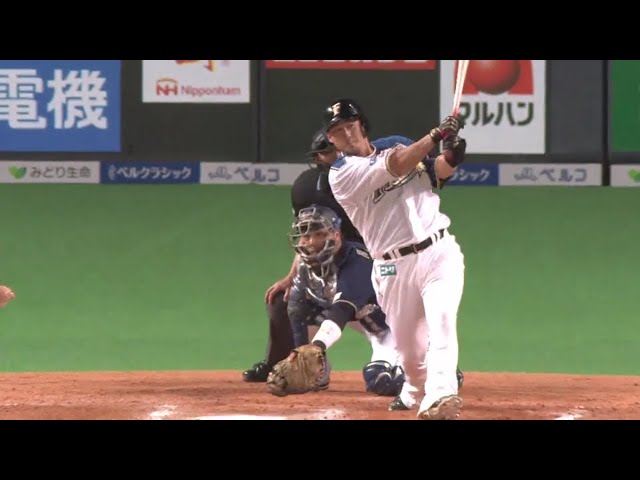 【8回裏】これがファイターズの4番!! ファイターズ・中田 気迫の一打で勝負を決める!! 2018/4/25 F-Bs