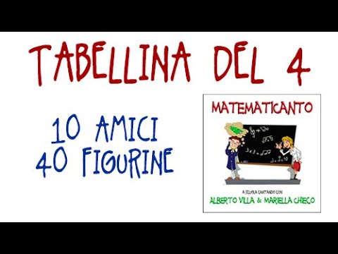 Tabellina del 4 - 10 amici, 40 figurine