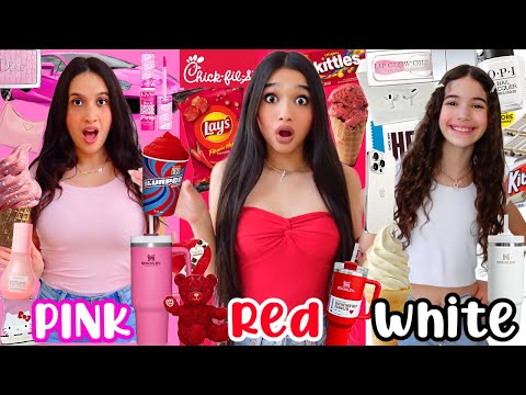 SHOPPING & EATING IN OUR COLOR ❤️💗🤍