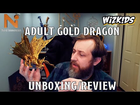 Adult Gold Dragon Mini Unboxing/Review (WizKids Icons of the Realms) | Nerd Immersion