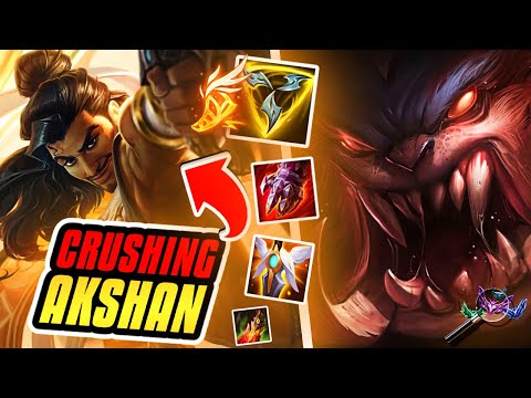 CRUSHING AKSHAN WITH MEGA GNAR! (Too Much Damage) Season 13 Gnar Ranked Gameplay (League of Legends)