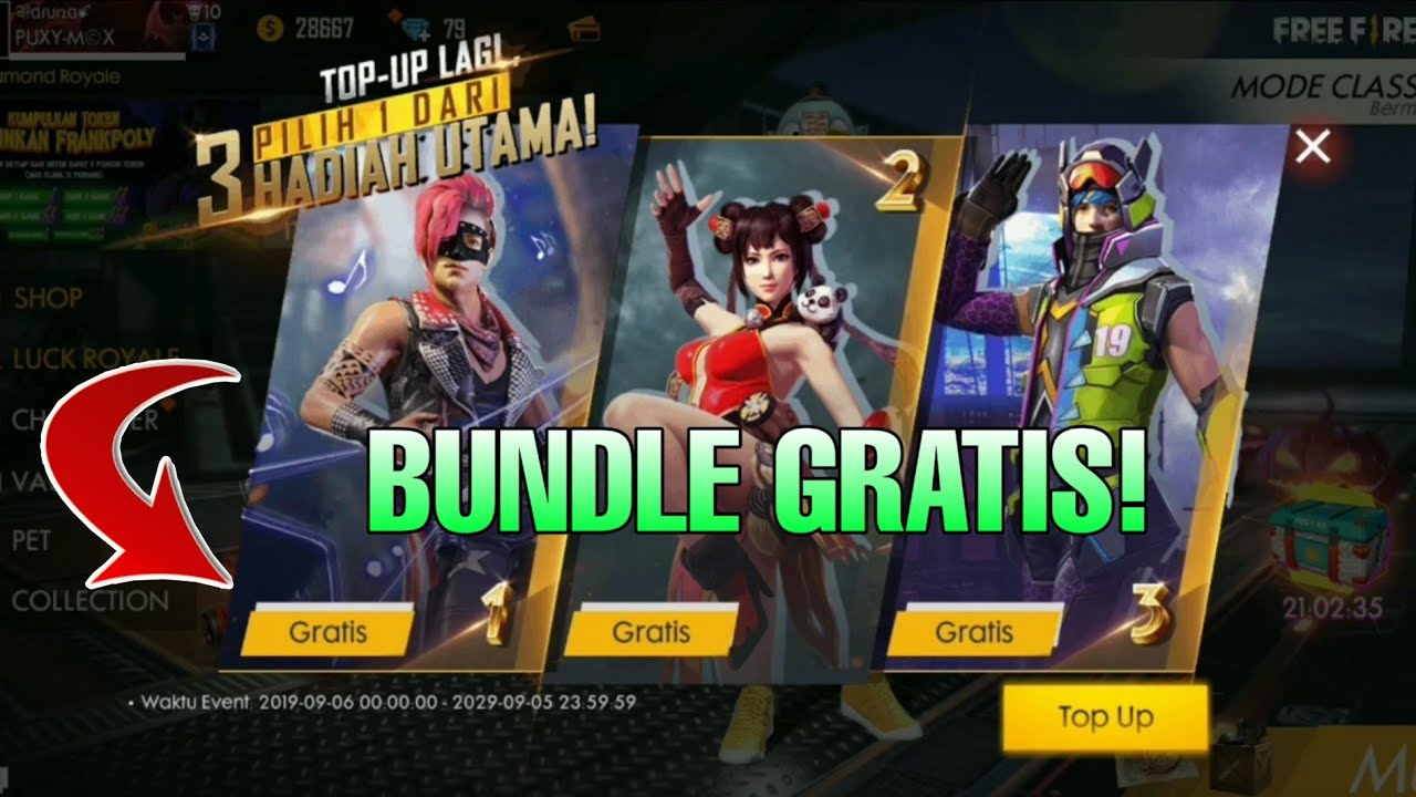 Cara Mendapatkan Bundle Gratis Di Event Topup Diamond Free Fire