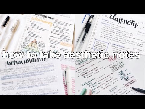 how to take ~aesthetic~ notes