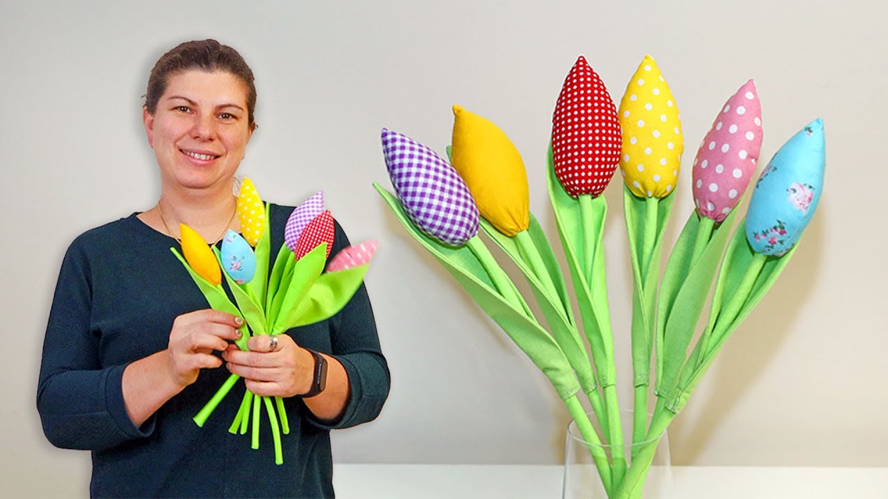 DIY Fabric Tulip // Easy Sewing Project // Fabric Tulip Sewing Pattern