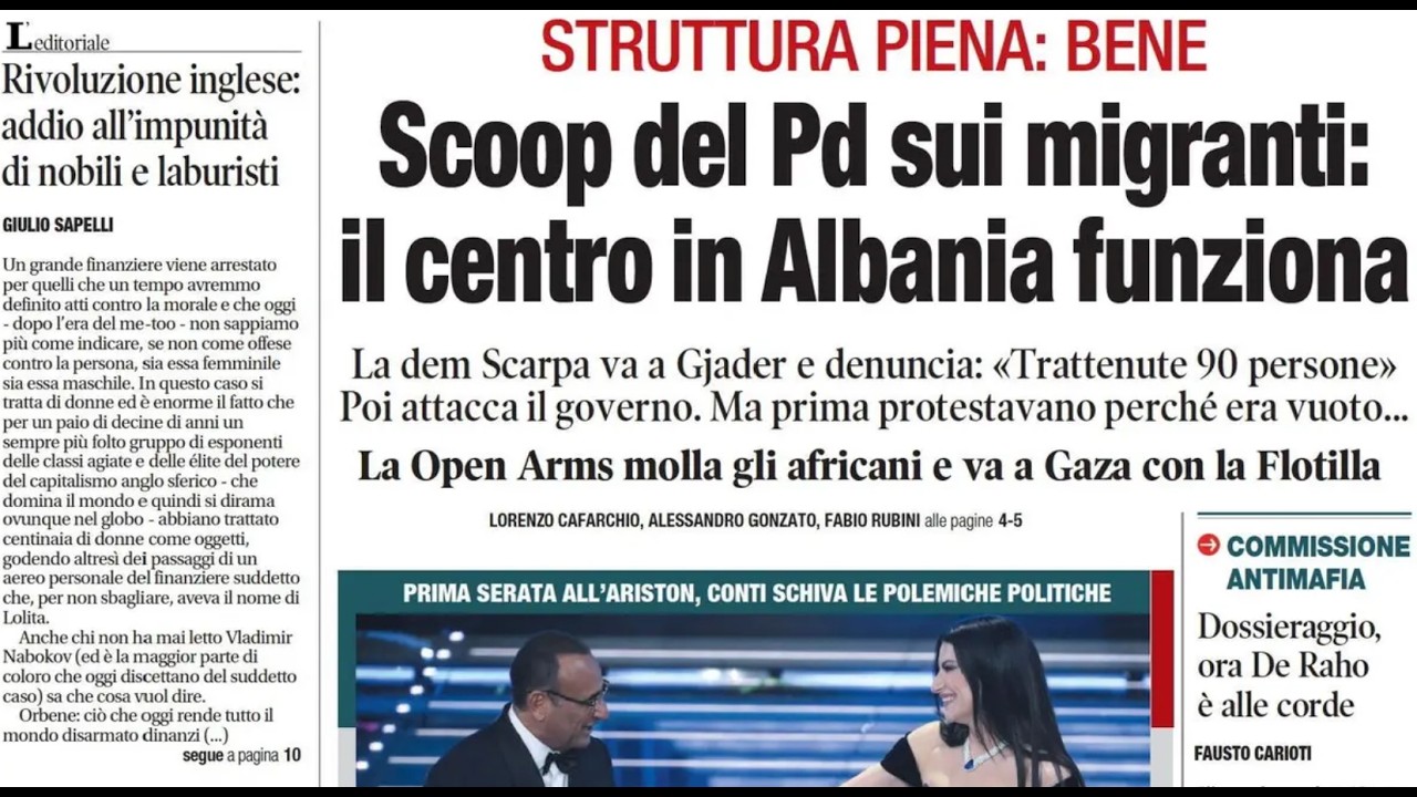 RASSEGNA STAMPA 25 FEBBRAIO 2026. QUOTIDIANI NAZIONALI ITALIANI  PRIME PAGINE DEI GIORNALI DI OGGI