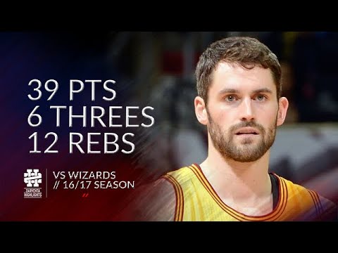 Kevin Love 39 pts 6 threes 12 rebs vs Wizards 16/17 season